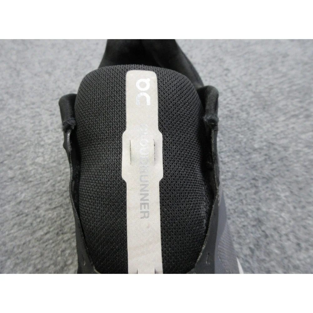 On Cloudrunner Shoes Mens Size 8.5 Black Gray Athletic Running Sneakers CloudTec